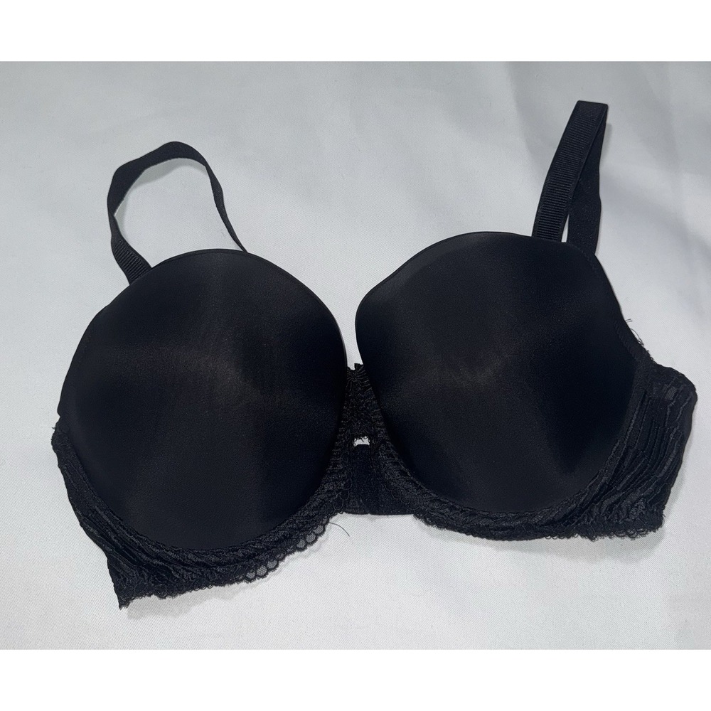 Wacoal Lace Affair Contour Underwire Bra Size 34DDD Black Graphite